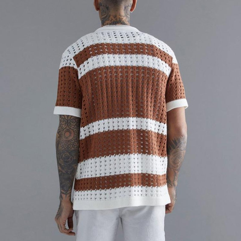 Chemise boutonnée en maille pour homme Vinthentic Finuchi