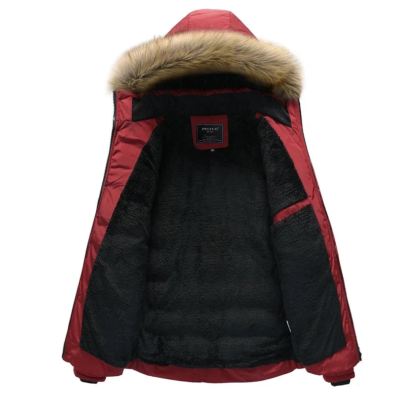 Manteau à col en fourrure pour homme Parker
