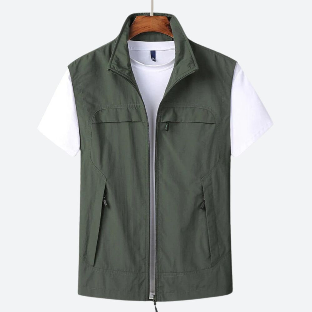 Longline Open Front Ribbed Vest
