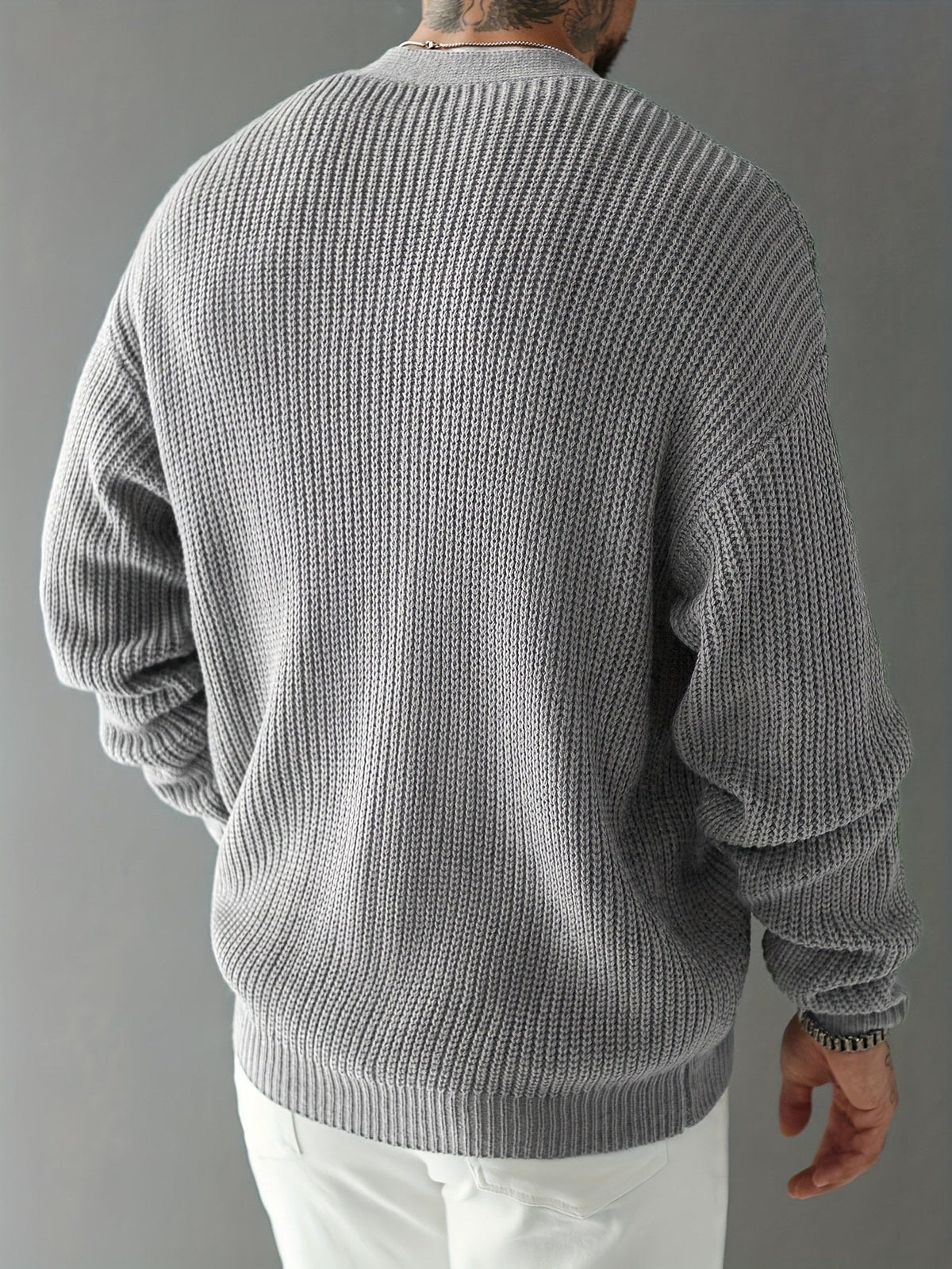 Chunky Ribbed V Neck Button Cardigan
