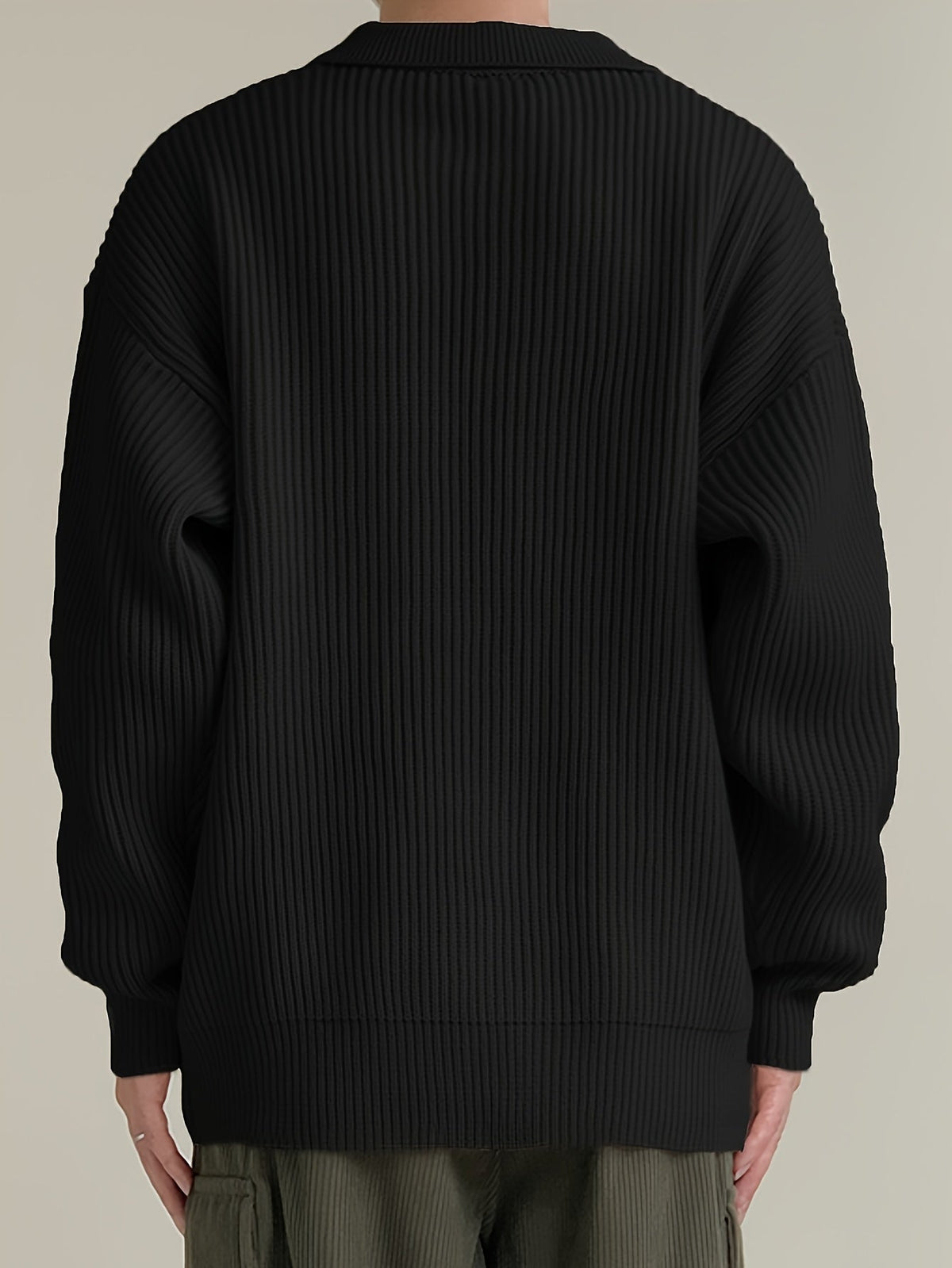 Cardigan côtelé à col et boutonnage sur le devant