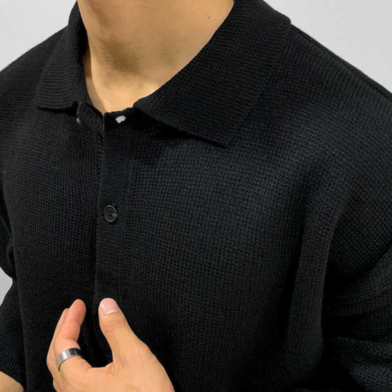 Galardo Herren-Strickhemd mit Knopfleiste
