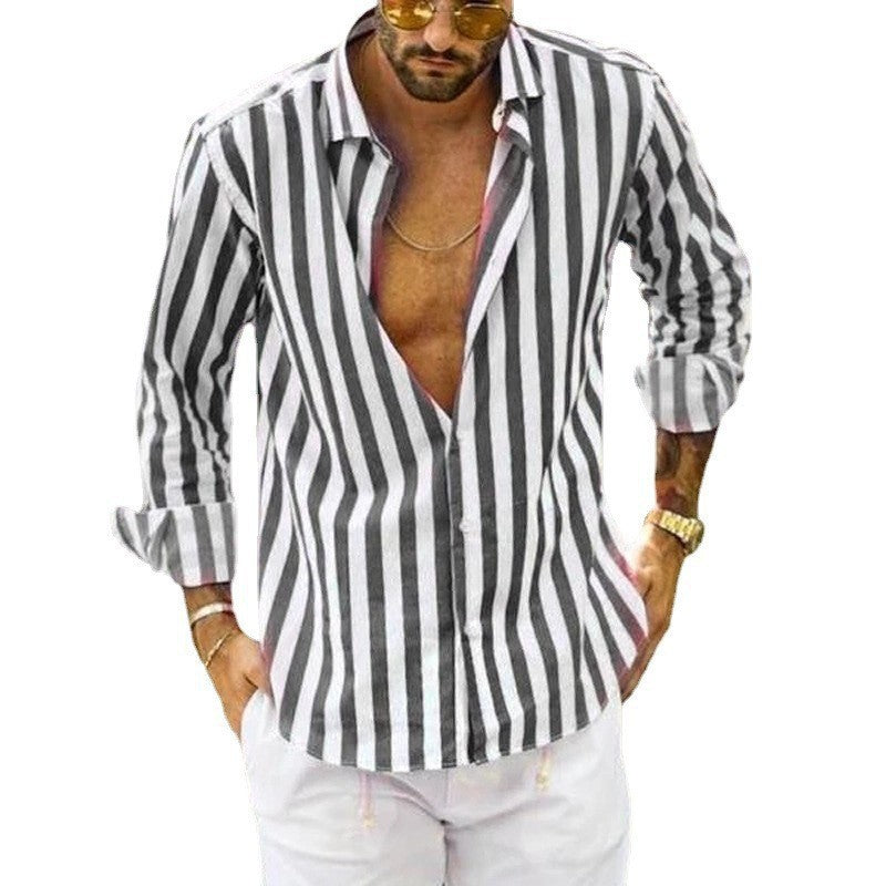 Chemise homme coupe slim à rayures verticales
