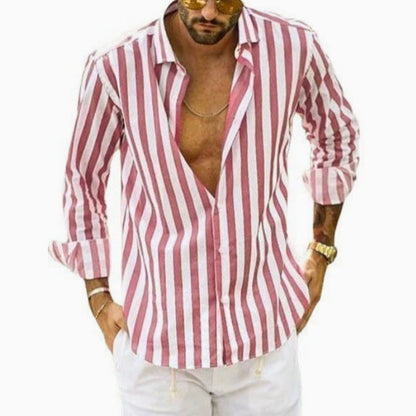 Chemise homme coupe slim à rayures verticales