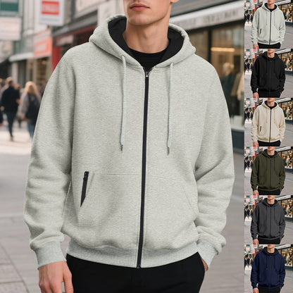 Pánska oversized mikina s kapucňou a celoprepínacím zipsom