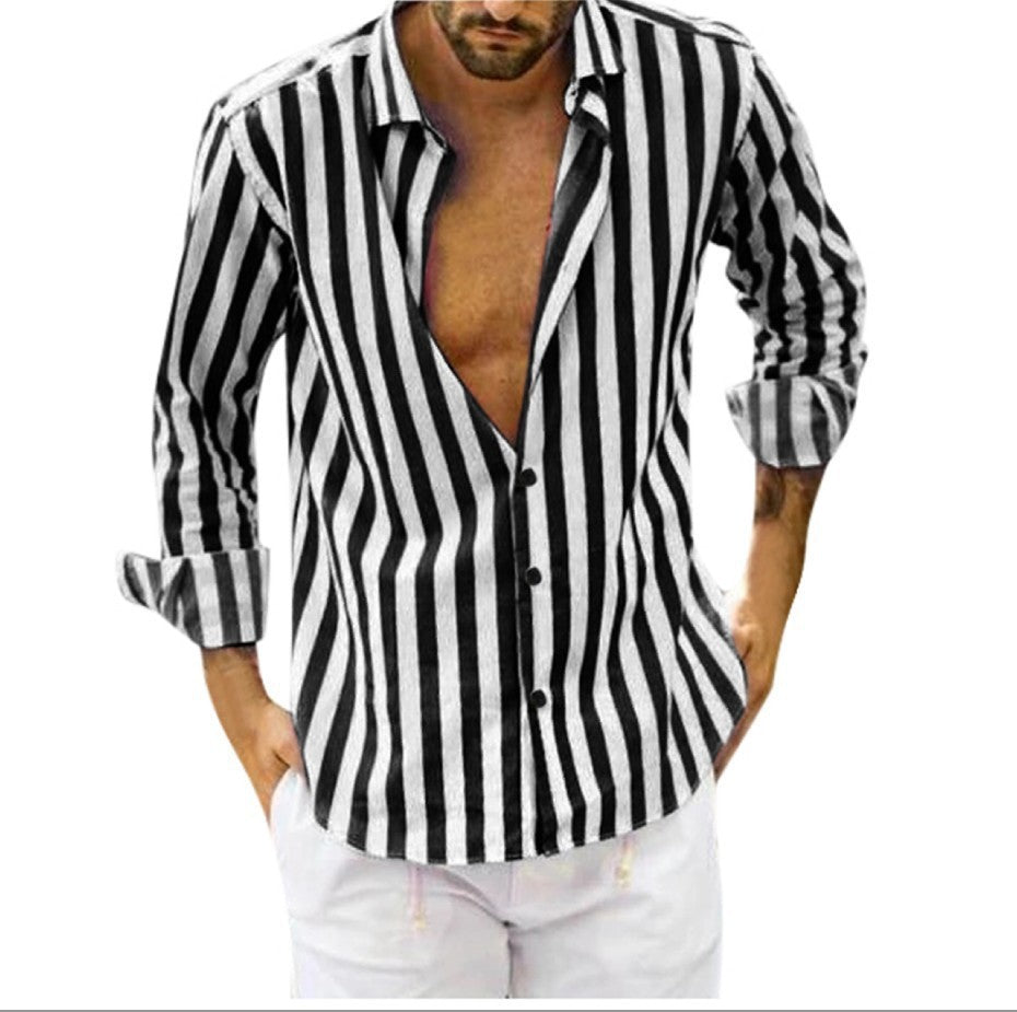 Chemise homme coupe slim à rayures verticales