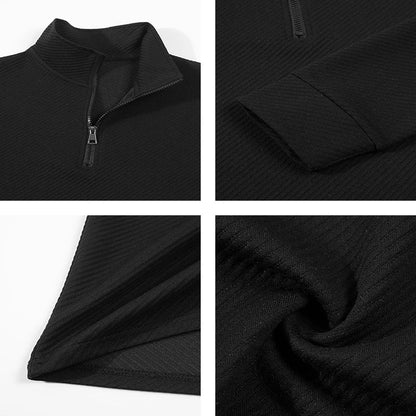 Luca Perron-poloshirt med lange ærmer og lynlås til mænd