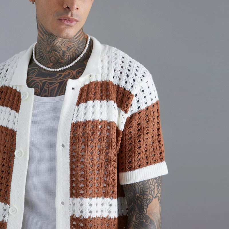 Chemise boutonnée en maille pour homme Vinthentic Finuchi
