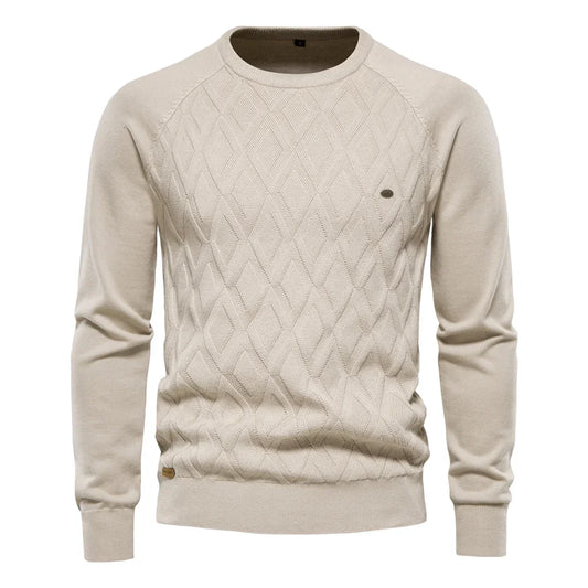 Dario Pini Men’s Argyle Knit O-Neck Sweater