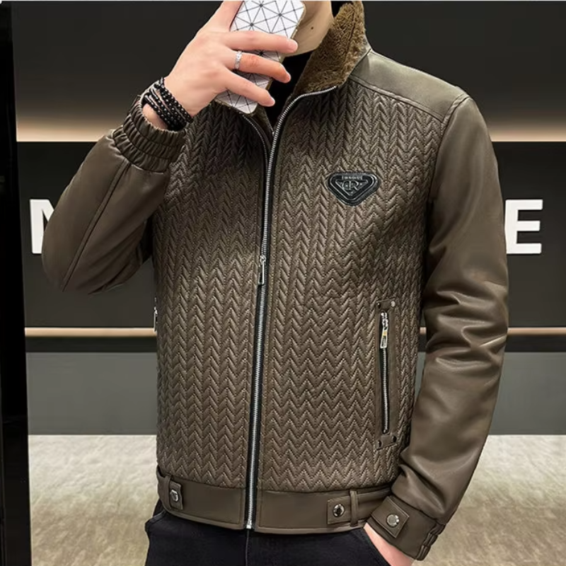 Leonardo Fiore Leather Biker Jacket
