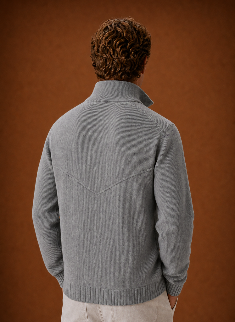 Veste-cardigan pour homme en maille à fermeture éclair intégrale