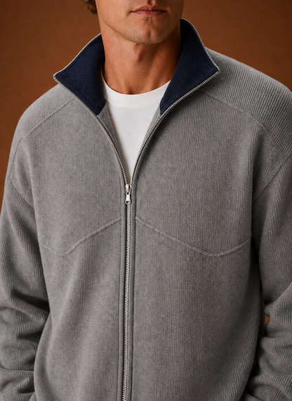 Veste-cardigan pour homme en maille à fermeture éclair intégrale
