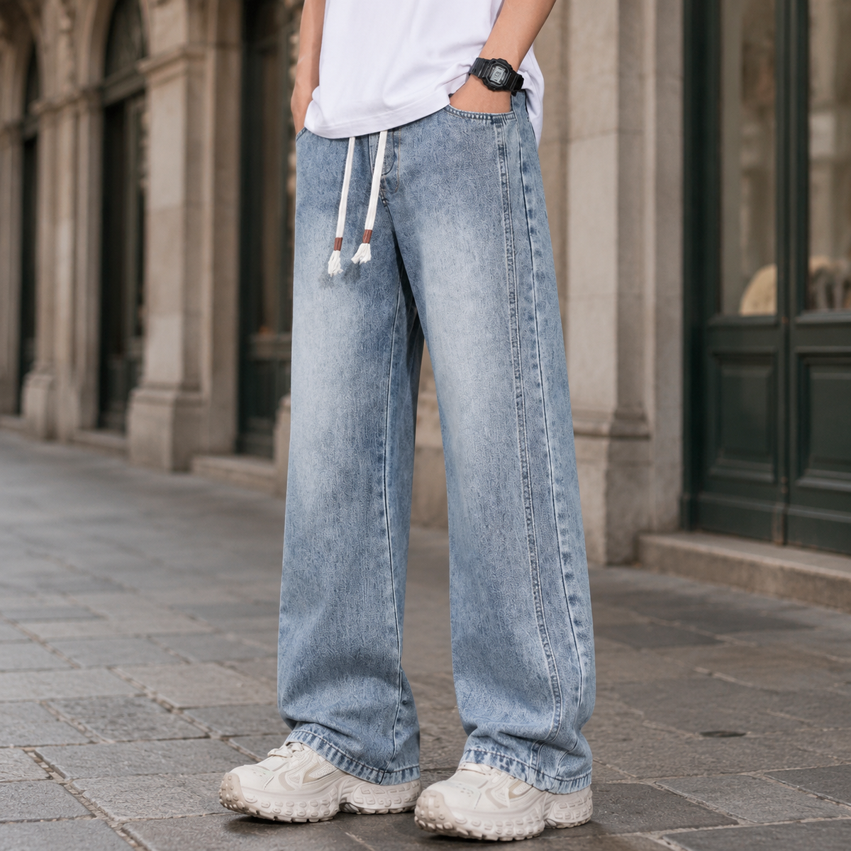 Relaxed Wide Leg Jeans