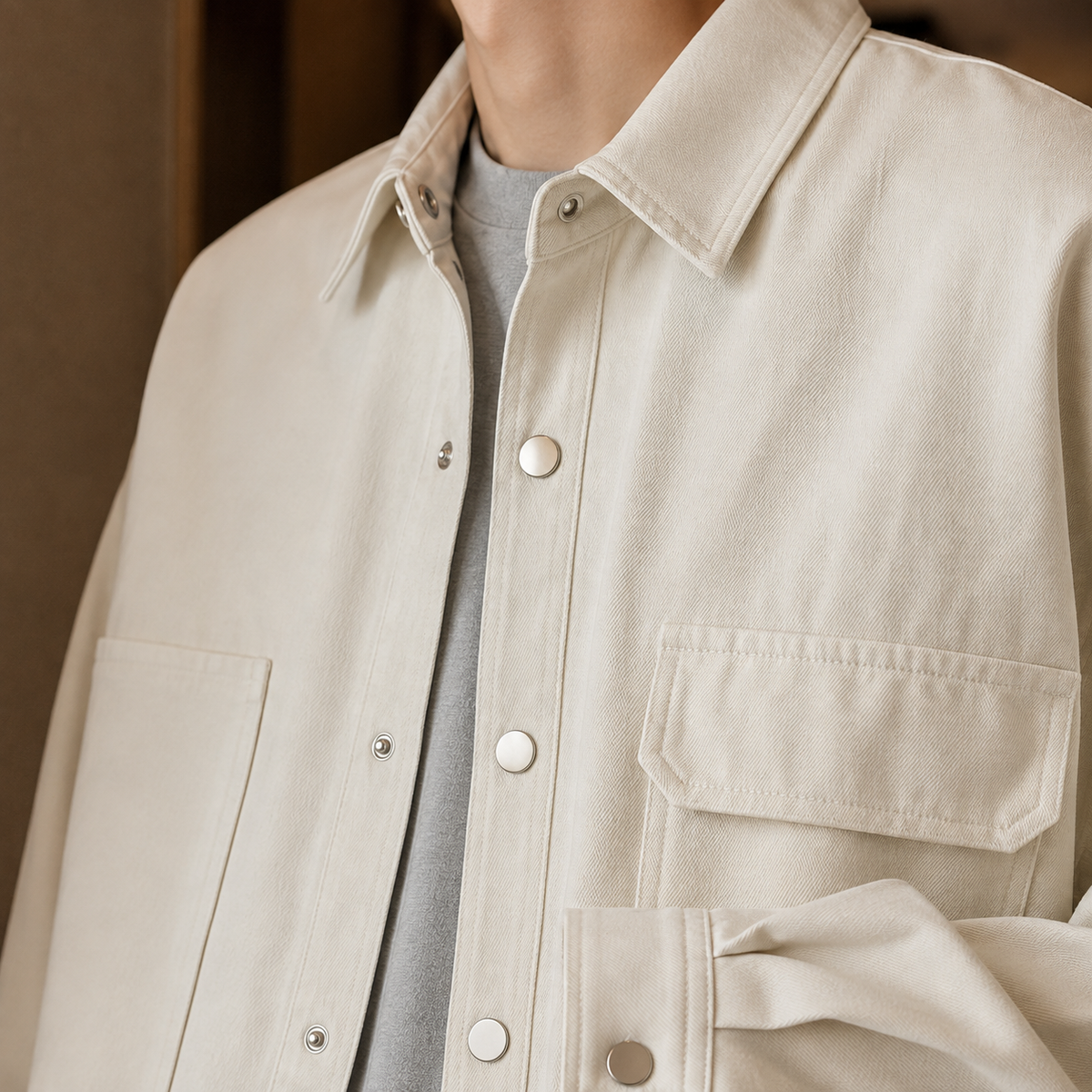 Cotton Blend Utility Jacket