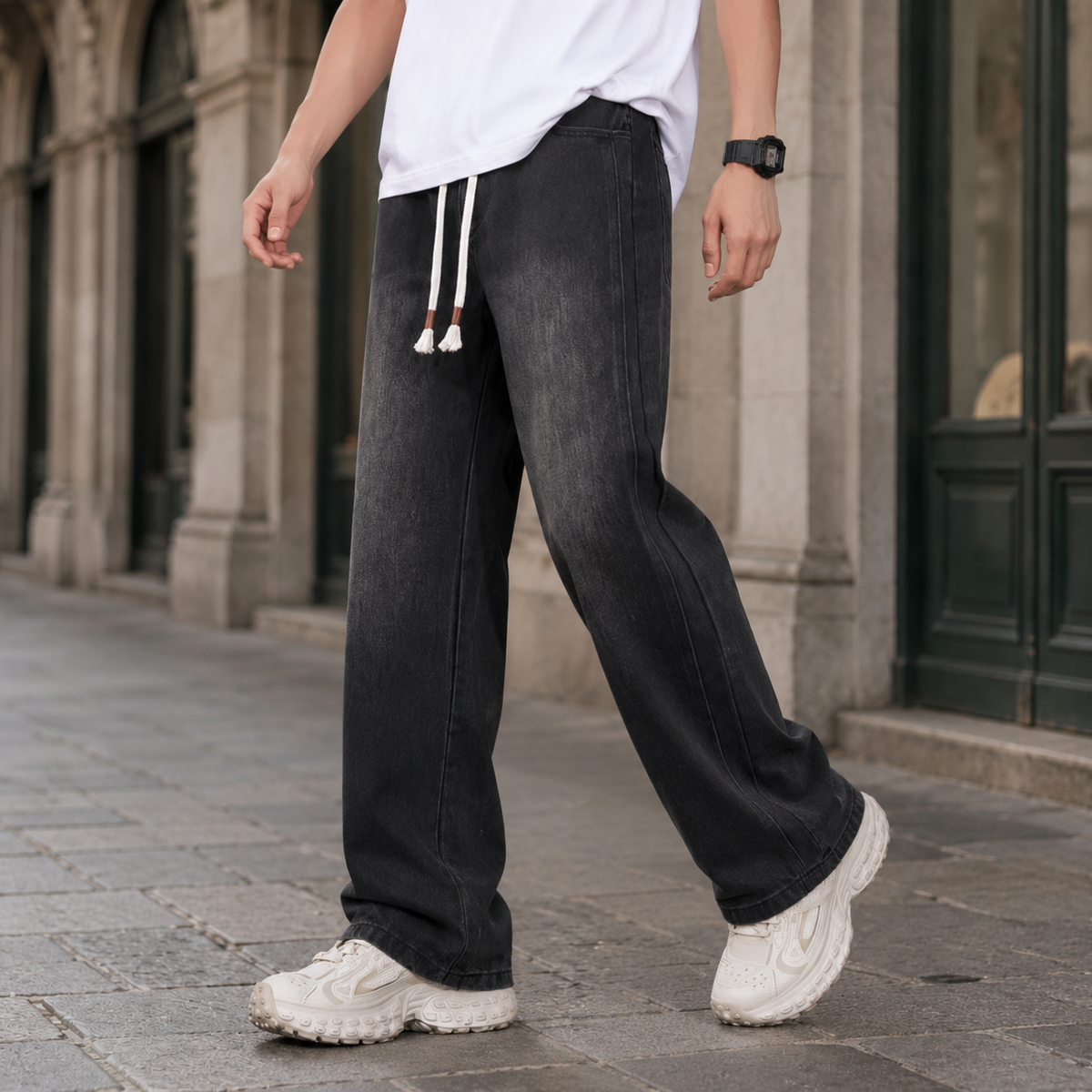 Relaxed Wide Leg Jeans